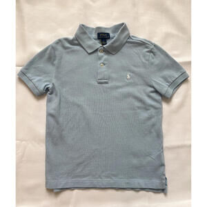 Ralph Lauren Boys Youth Polo shirt, light blue, size 7, preppy and sporty